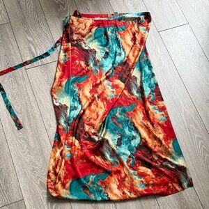 Vibrant Abstract Wrap Skirt